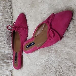 Margaux Fuchsia Mules with Bow Detail